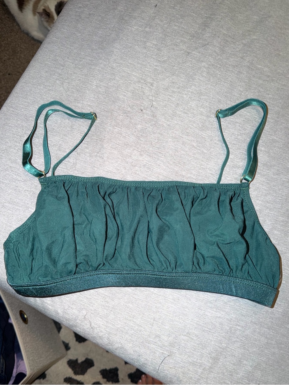 Gooseberry Intimates Forest Green Ruched Bralette